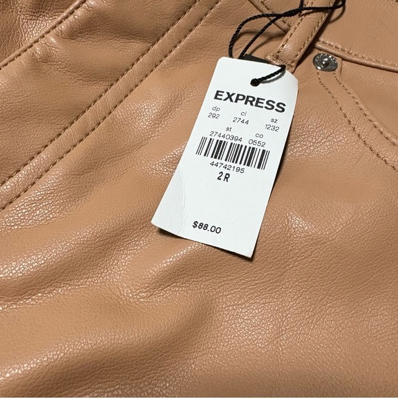 Express Camel Faux Leather Pants - Picture 5 of 5
